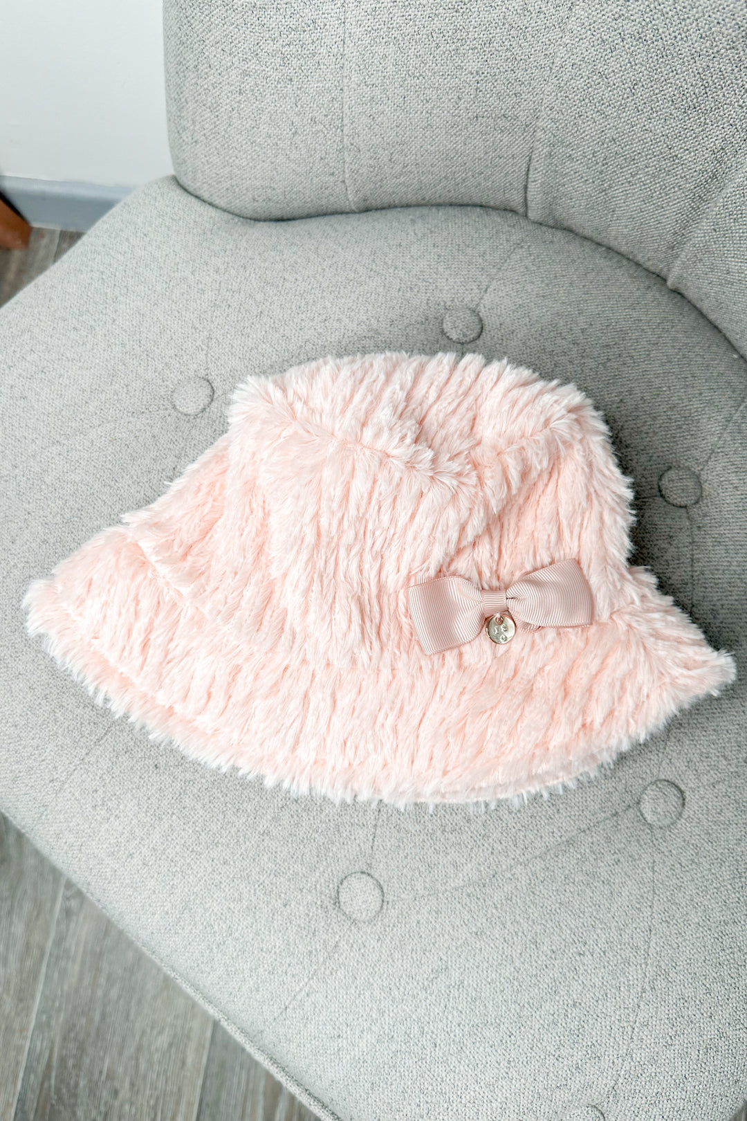 Pink Faux Fur Bucket Hat