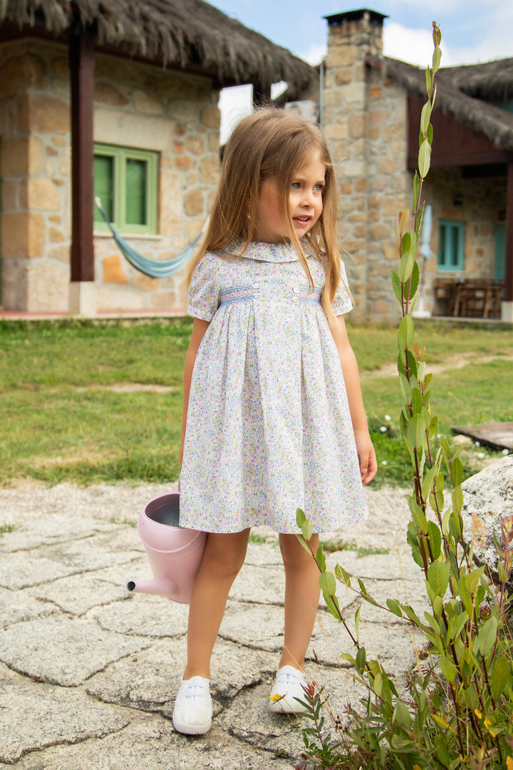 Pastel Floral Smocked Dress