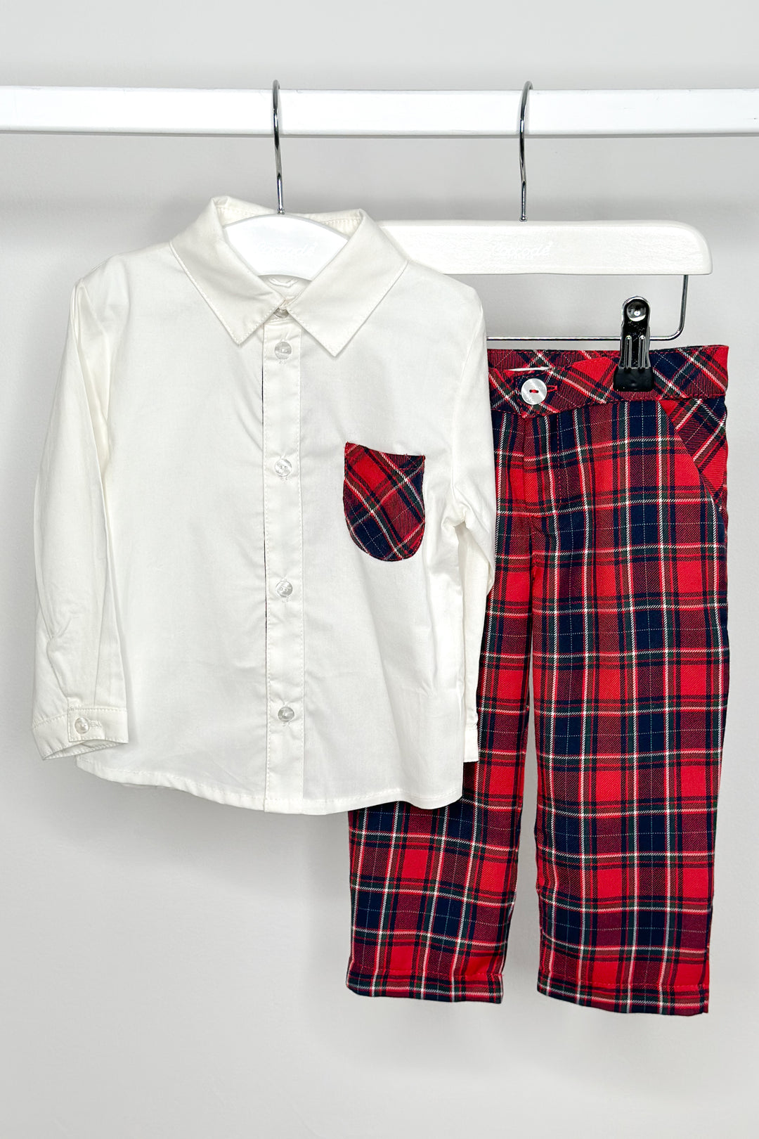 Coccodè "Aire" Red Tartan Shirt & Trousers | Millie and John