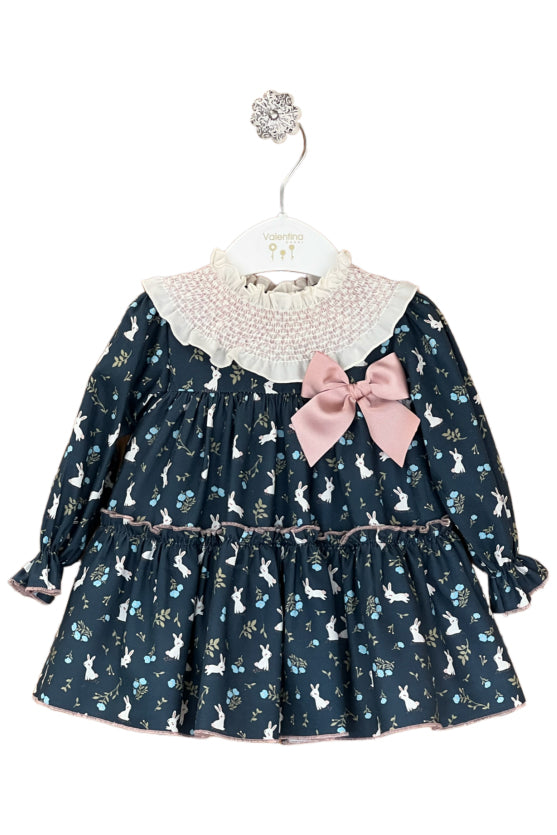 Valentina Bebes "Rosalind" Navy Bunny Dress & Bloomers | Millie and John