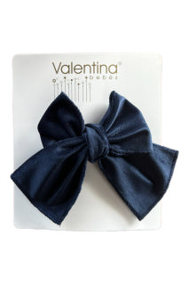 Valentina Bebes PREORDER Navy Velvet Hair Bow | Millie and John