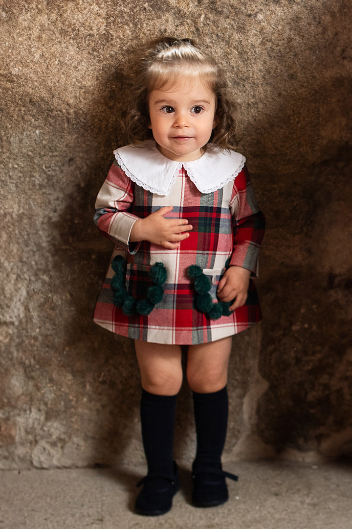 "Ophelia" Red Tartan Dress & Bloomers