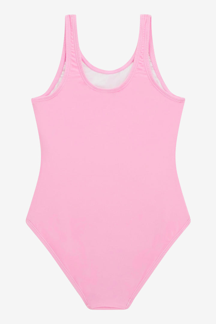 "Marina" Candy Pink Diamanté Logo Swimsuit