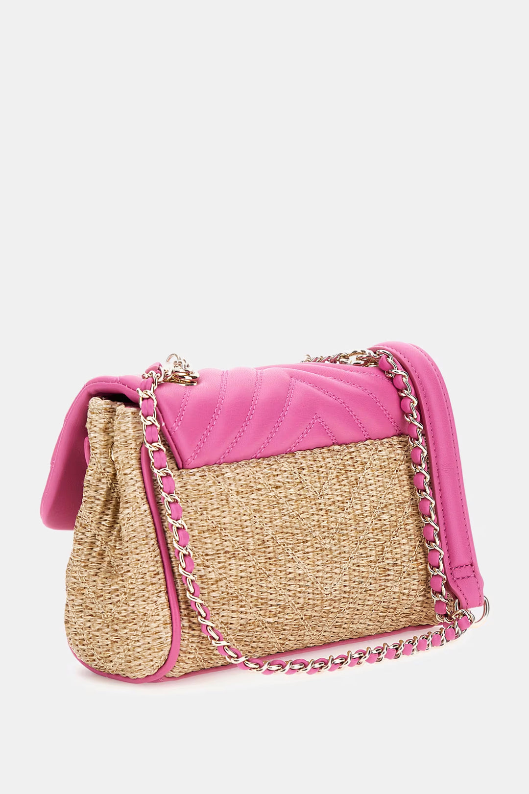 GUESS® Kids "Tansie" Fuchsia Pink Straw Crossbody Bag | Millie and John