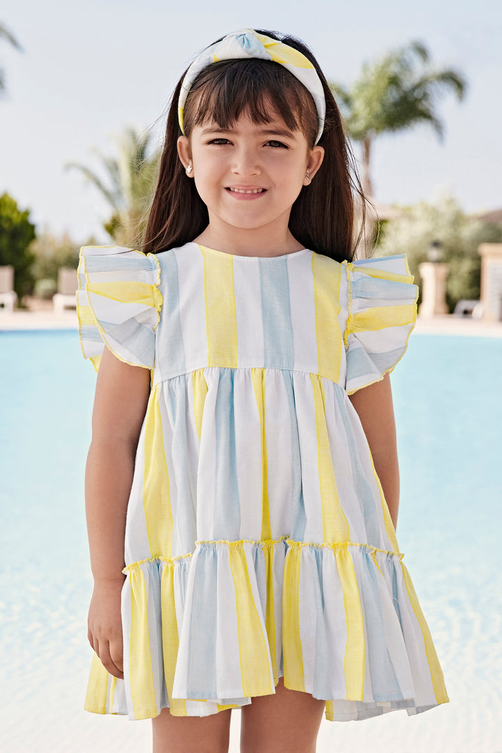 "Ginny" Yellow & Blue Striped Dress