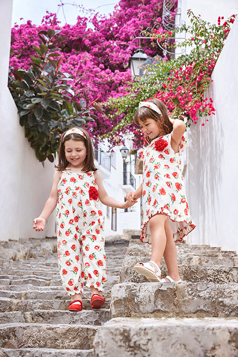 Juliana "Primrose" Red Floral Jumpsuit | Millie and John
