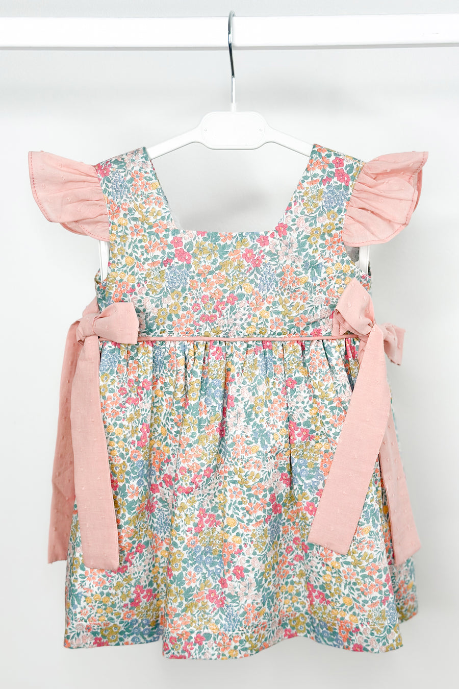Girls Mocha Floral Layered Dress by Millie Jay