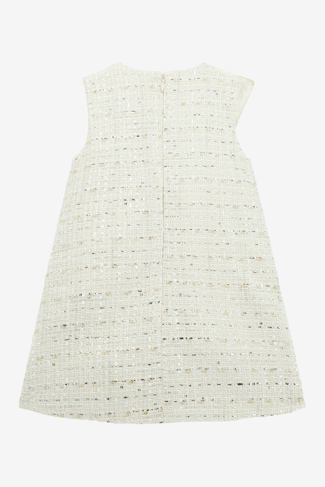 "Cassandra" Cream Shimmer Tweed Dress