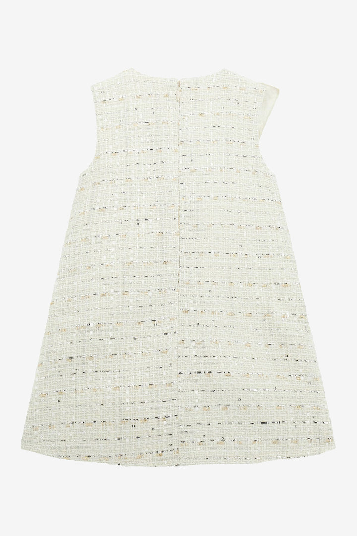 "Cassandra" Cream Shimmer Tweed Dress