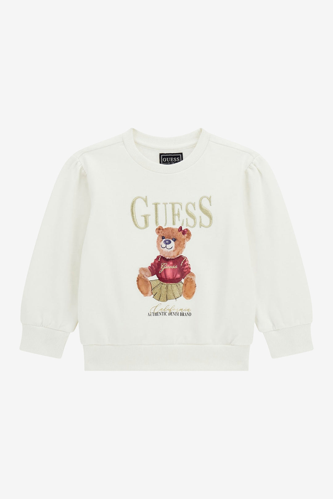 "Faye" Ivory & Gold Teddy Bear Sweatshirt