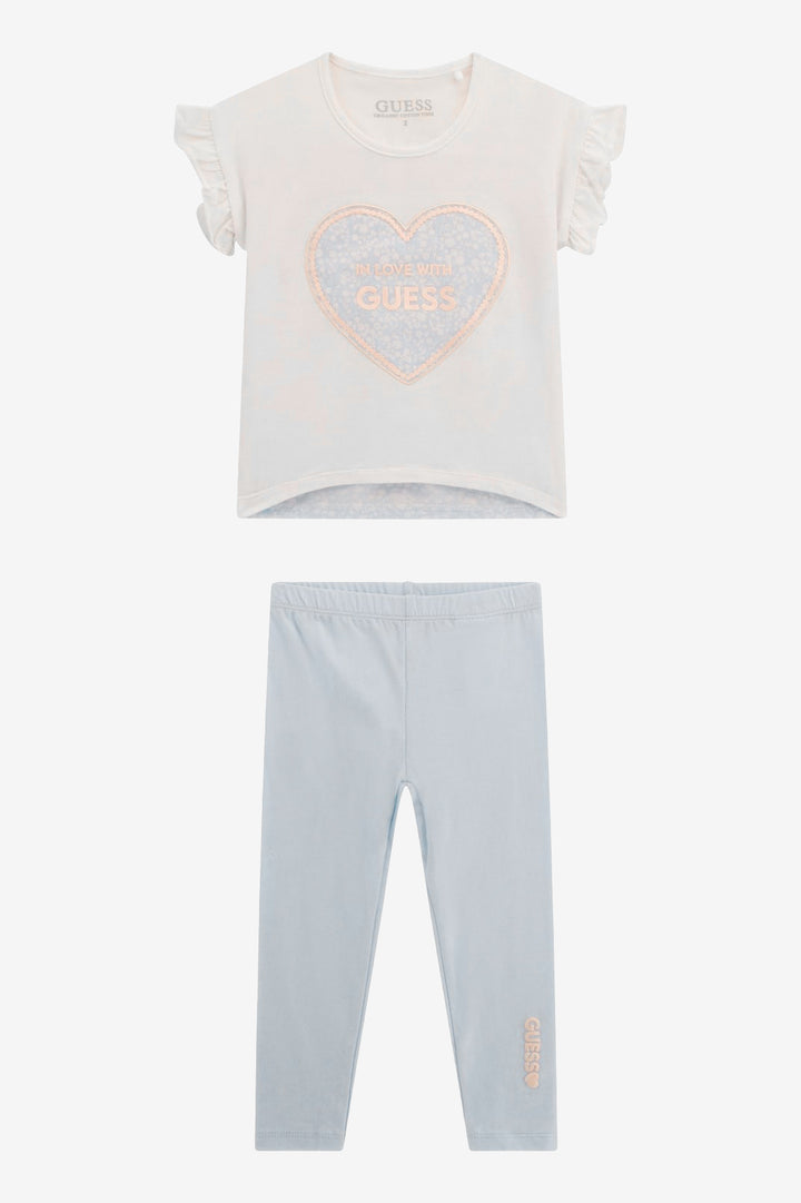 "Hallie" Blue Floral Heart T-Shirt & Leggings