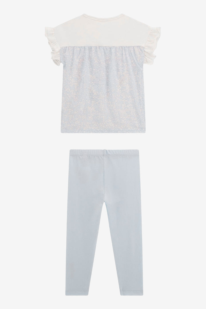 "Hallie" Blue Floral Heart T-Shirt & Leggings