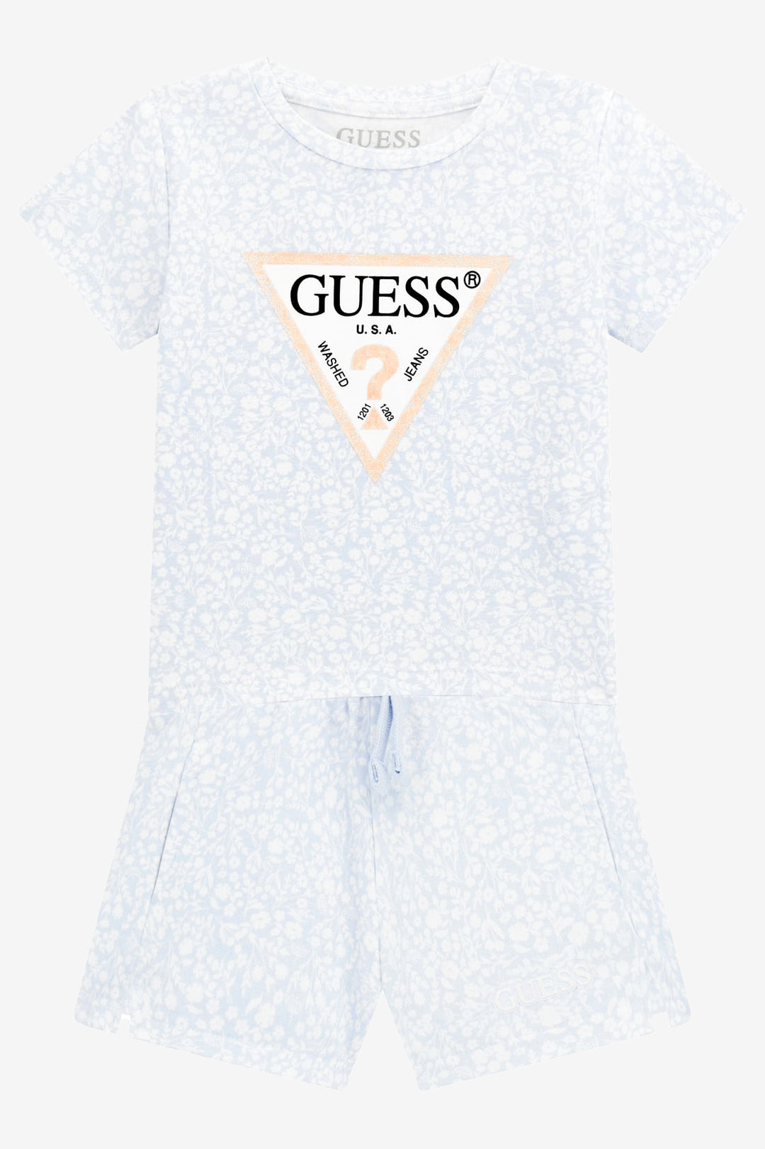 "Nell" Blue Floral T-Shirt & Shorts