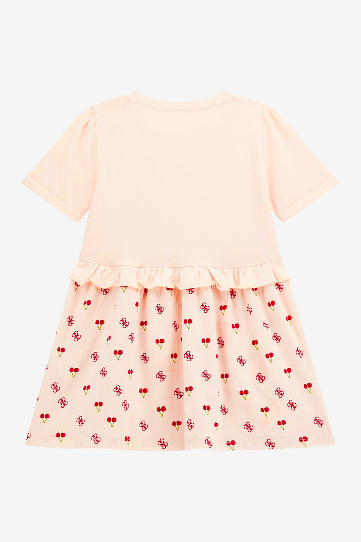 GUESS® Kids "Suki" Peach & Red Cherry Print Dress | Millie and John