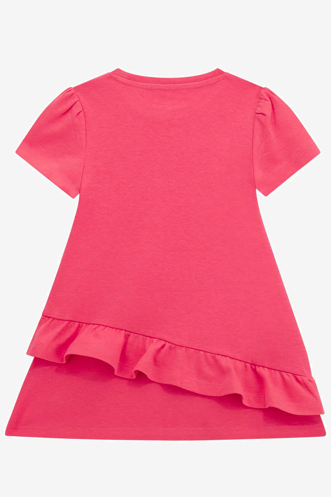 "Harriet" Cerise Pink Asymmetric Frill Dress