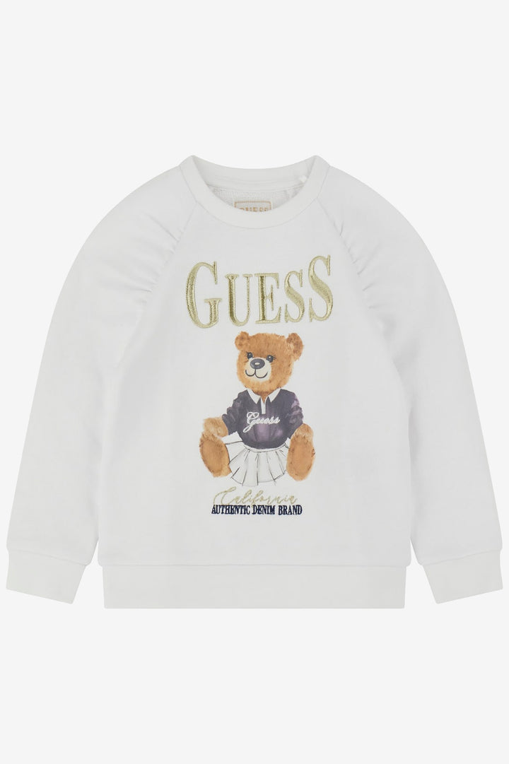 "Ophelia" White & Gold Bear Sweatshirt