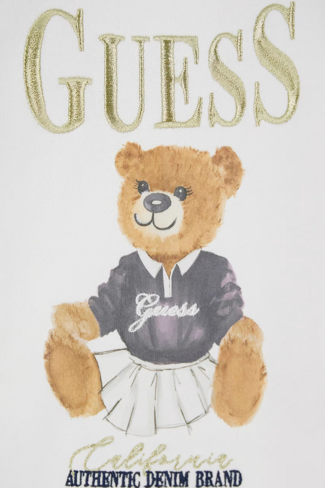 "Ophelia" White & Gold Bear Sweatshirt