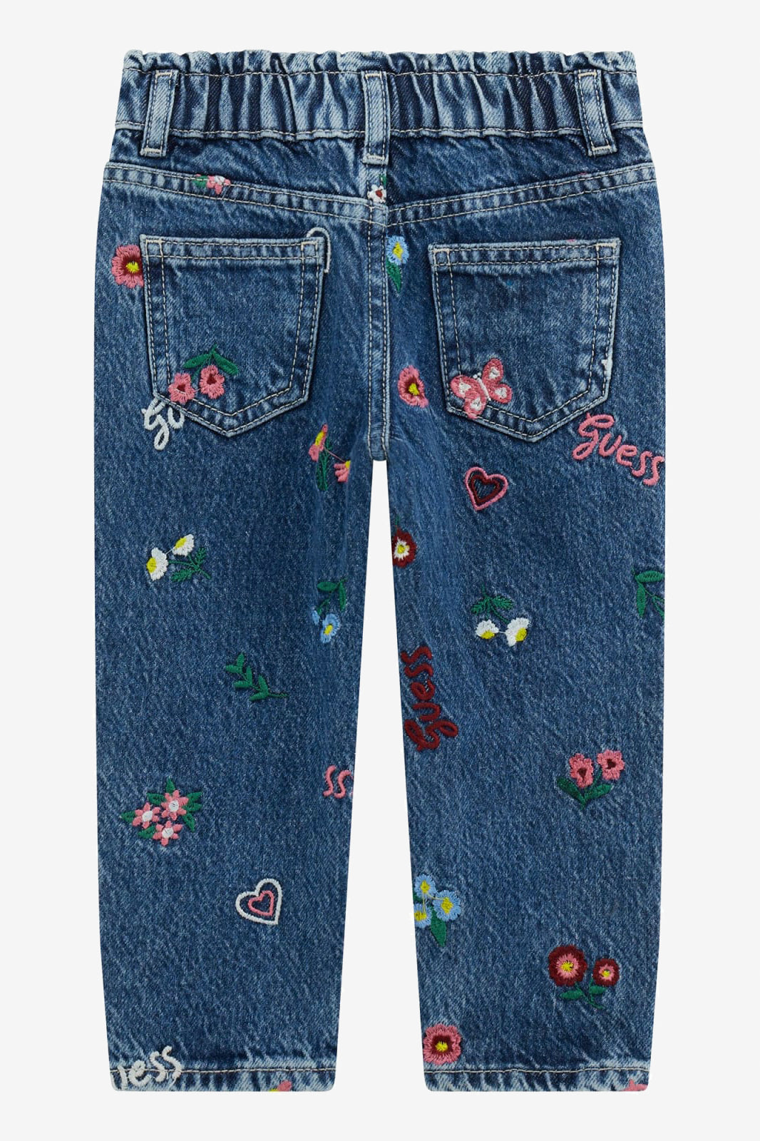 "Posie" Ditsy Floral Embroidered Paper Bag Jeans