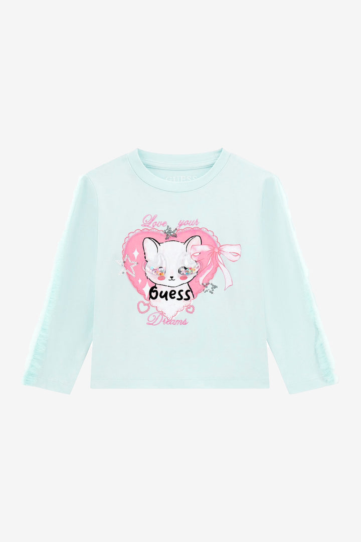 "Lyla" Aqua & Pink Cat Tulle Top