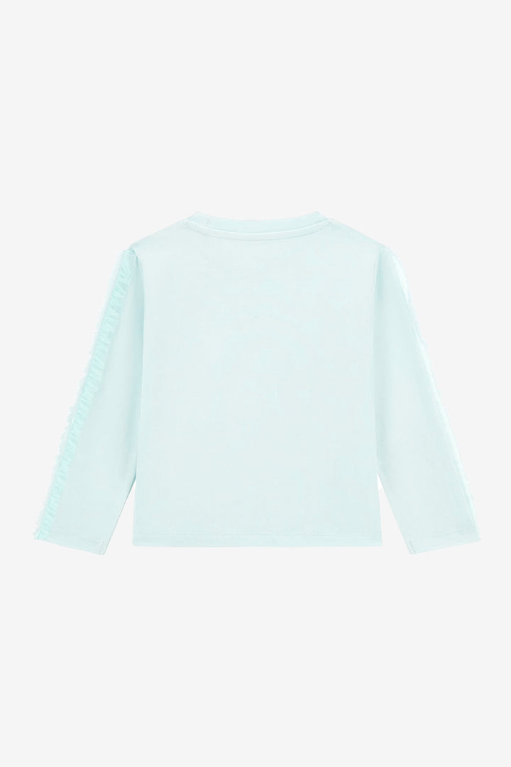 "Lyla" Aqua & Pink Cat Tulle Top