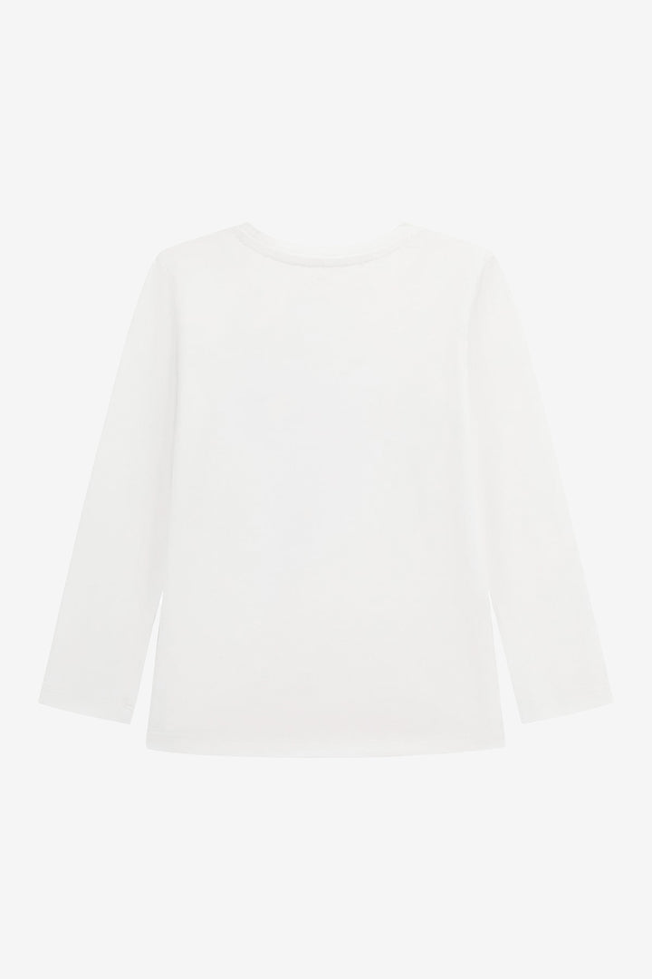 "Ava" White Multicoloured Sequin Logo Top