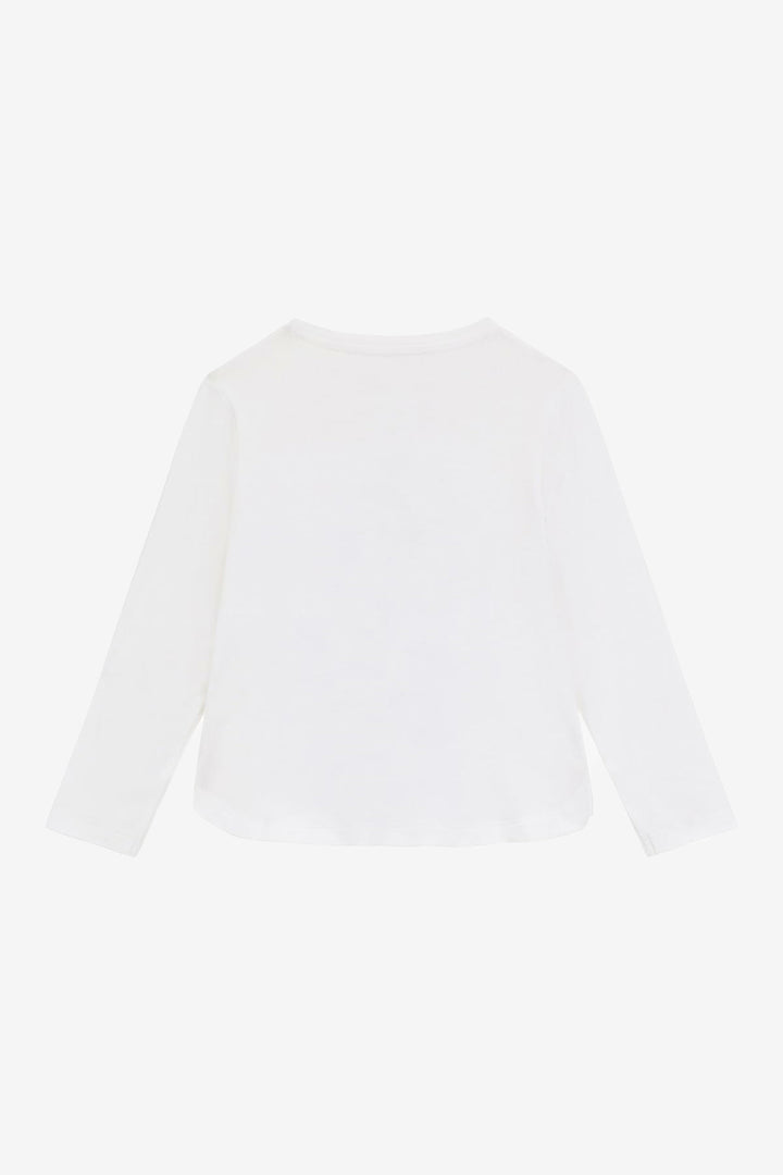 "Esme" White Multicoloured Sequin Logo Top
