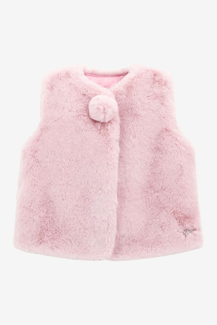 "Poppy" Cotton Candy Pink Faux Fur Gilet