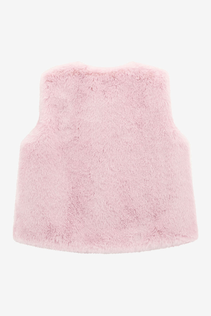 "Poppy" Cotton Candy Pink Faux Fur Gilet