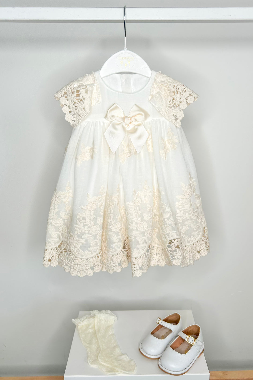 "Dorothea" Cream Lace Dress & Bloomers