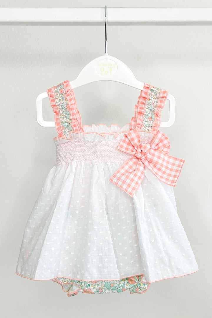 "Florrie" Peach & Mint Floral Top & Bloomer Skirt