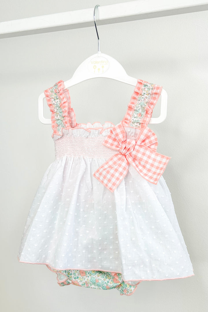 "Florrie" Peach & Mint Floral Top & Bloomer Skirt