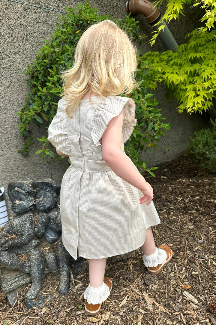 Rapife "India" Beige Checked Dress | Millie and John