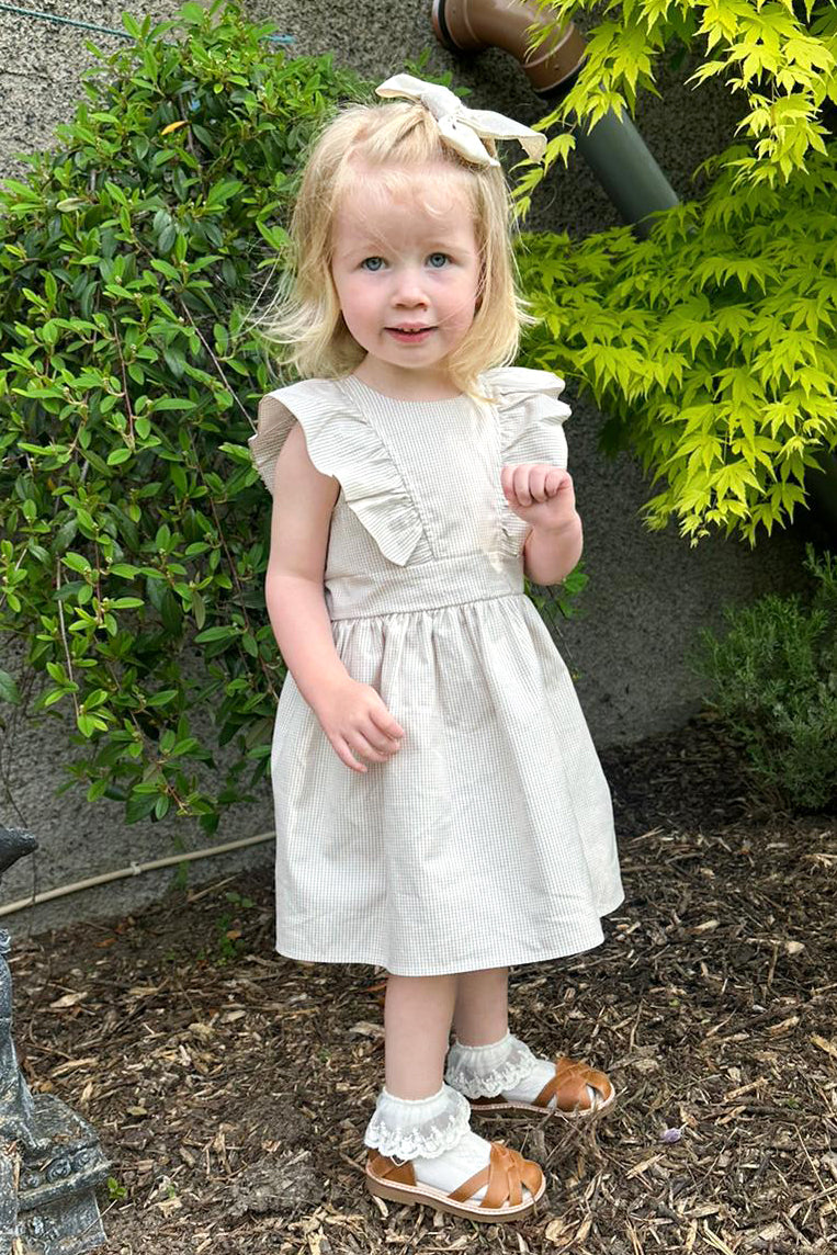 Rapife "India" Beige Checked Dress | Millie and John