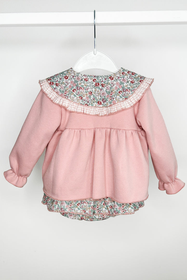 "Shelby" Dusky Pink Sweatshirt & Floral Skirt