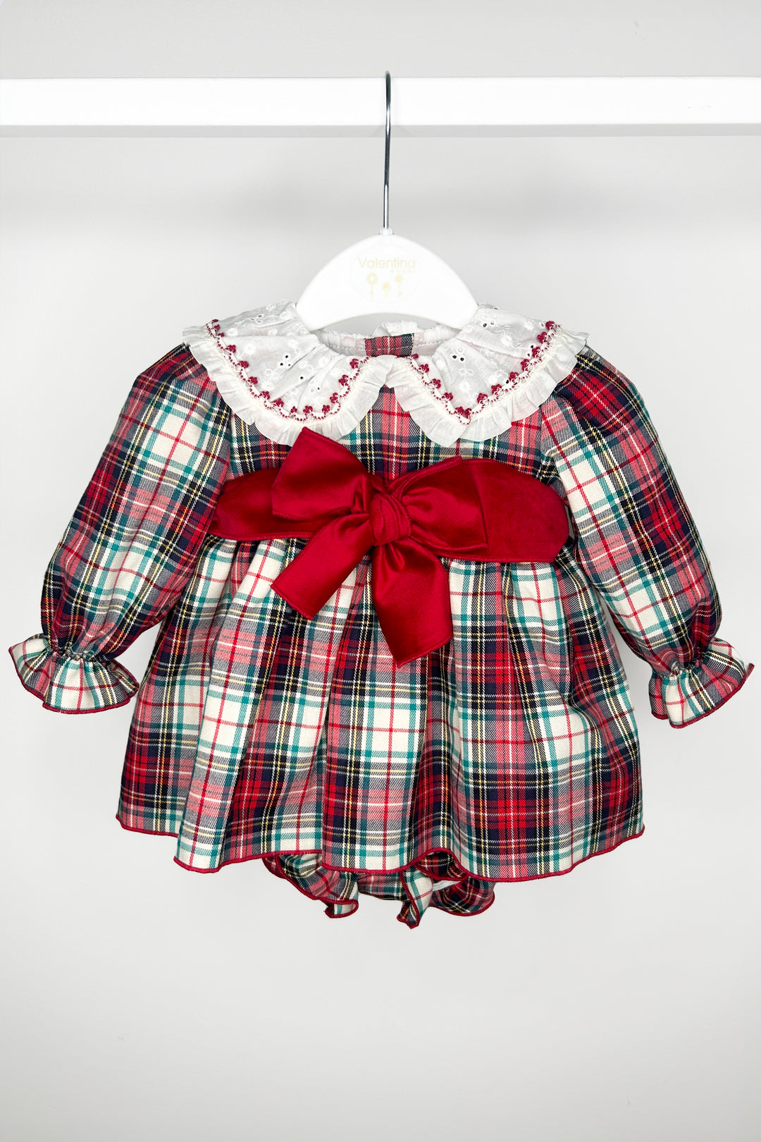 "Emilee" Red Tartan Dress & Bloomers