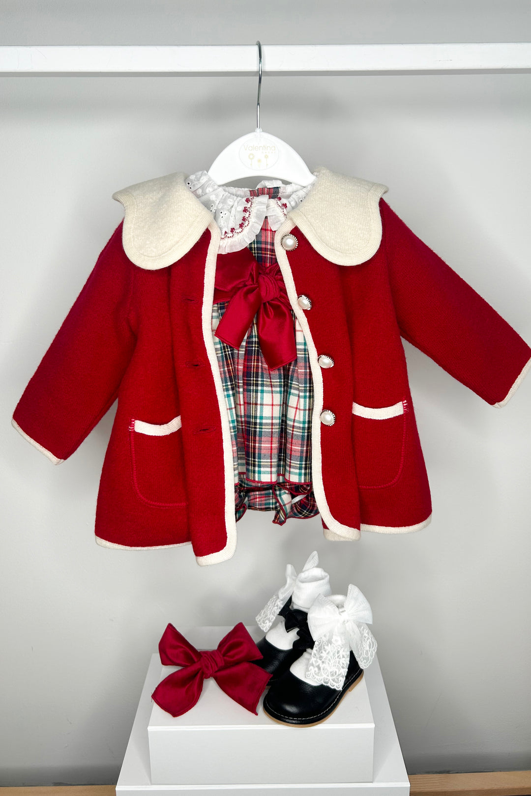 "Emilee" Red Tartan Dress & Bloomers