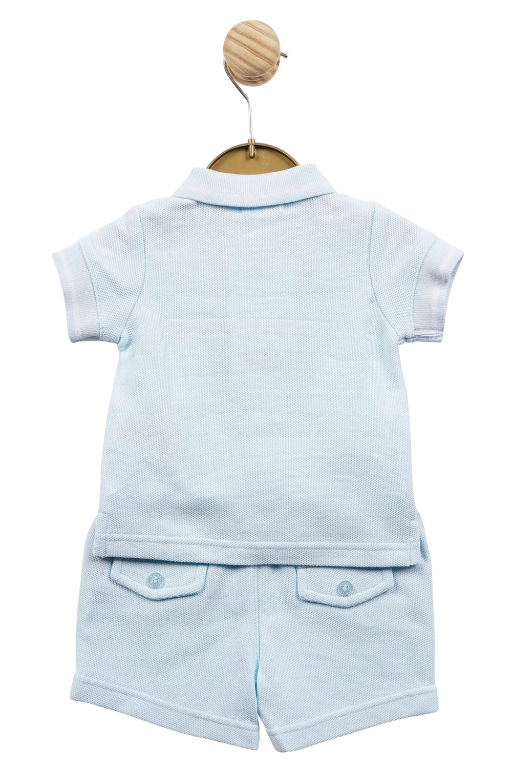 Mintini Baby "Milo" Baby Blue Polo Shirt & Shorts | Millie and John