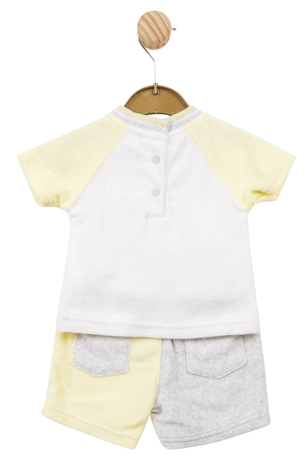 Mintini Baby "Samson" Lemon & Grey Terry Towelling T-Shirt & Shorts | Millie and John