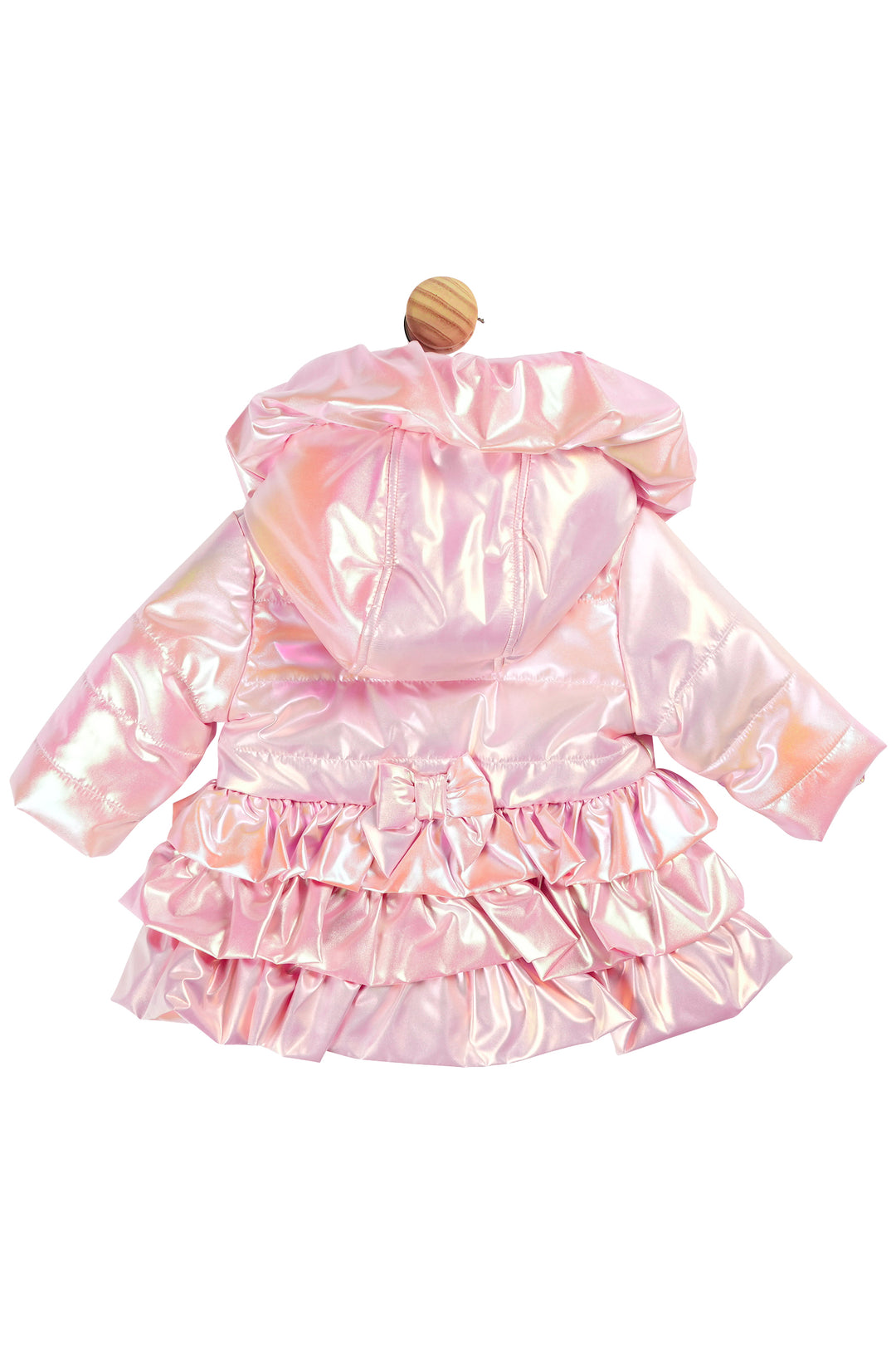 Pink Metallic Iridescent Tiered Coat