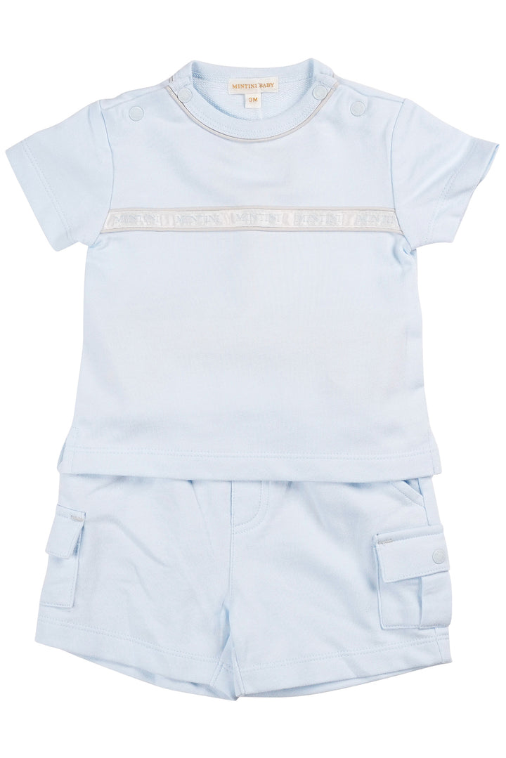 "Evan" Baby Blue T-Shirt & Cargo Shorts