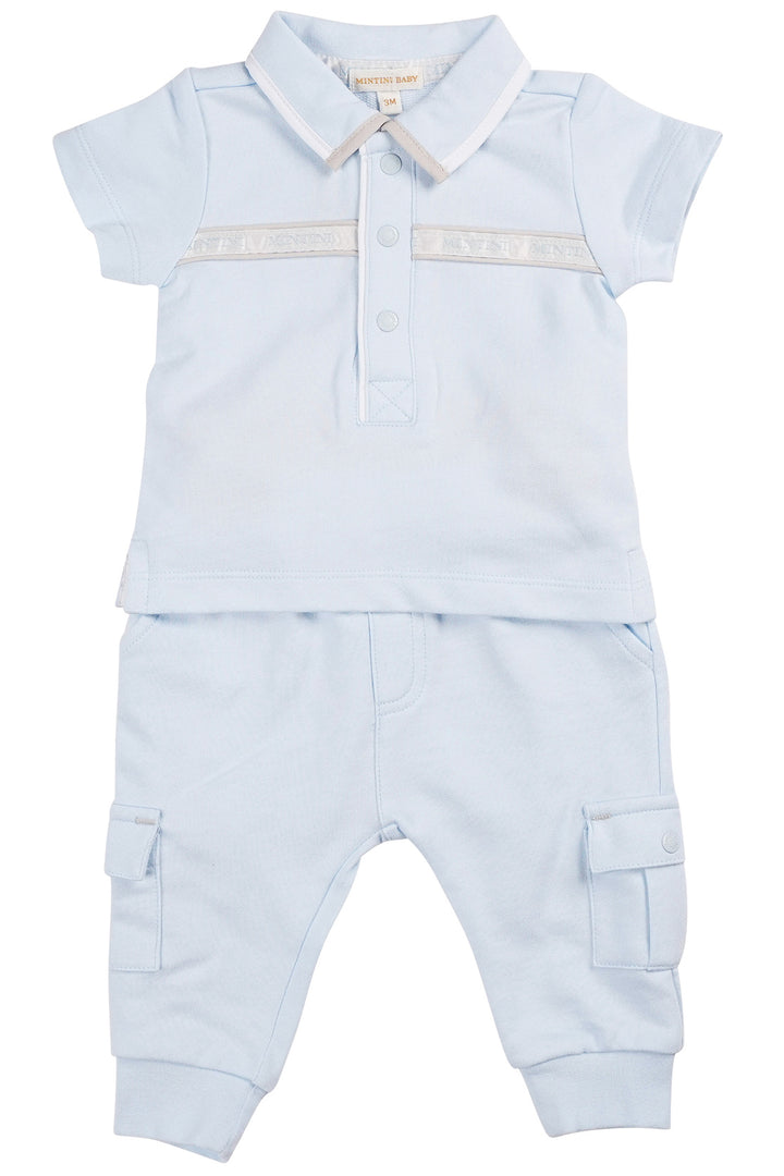 "Hudson" Baby Blue Polo Shirt & Cargo Joggers