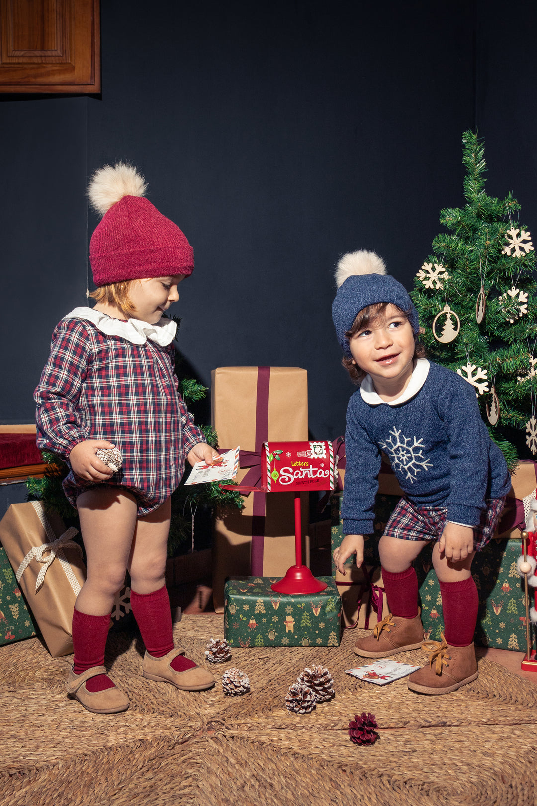 "Romy" Navy & Red Tartan Shortie
