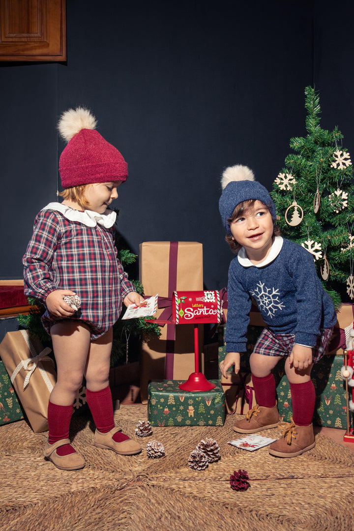 "Romy" Navy & Red Tartan Shortie