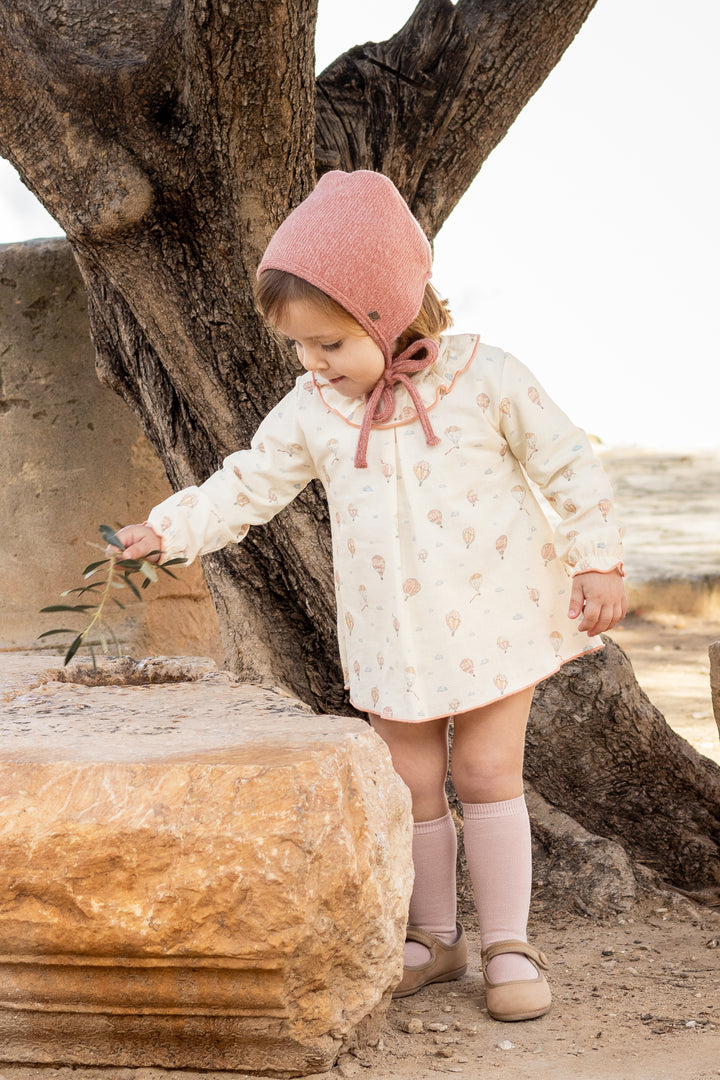 "Sylvie" Dusky Coral Hot Air Balloon Dress & Bloomers