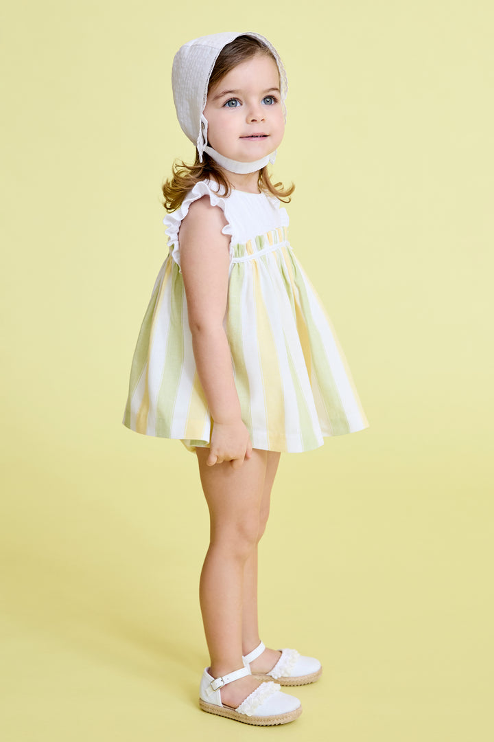 Martín Aranda "Larissa" Lemon & Lime Striped Dress & Bloomers | Millie and John