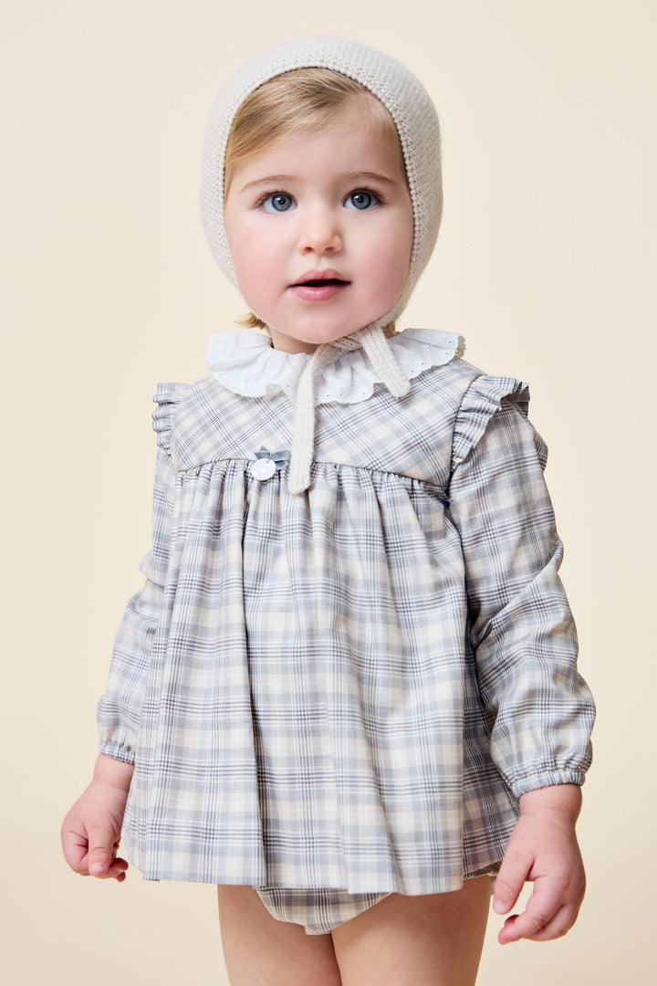 "Maisie" Stone Tartan Dress & Bloomers