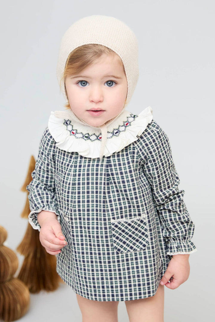 "Arabella" Navy Tartan Dress & Bloomers