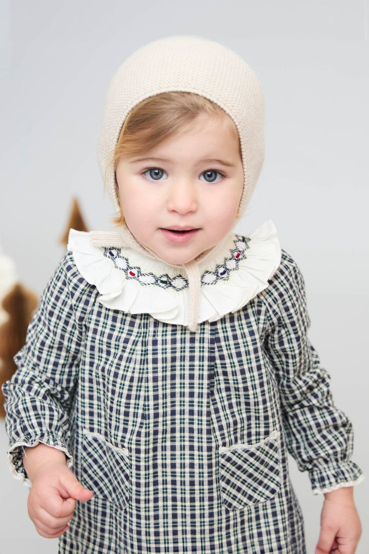 "Arabella" Navy Tartan Dress & Bloomers