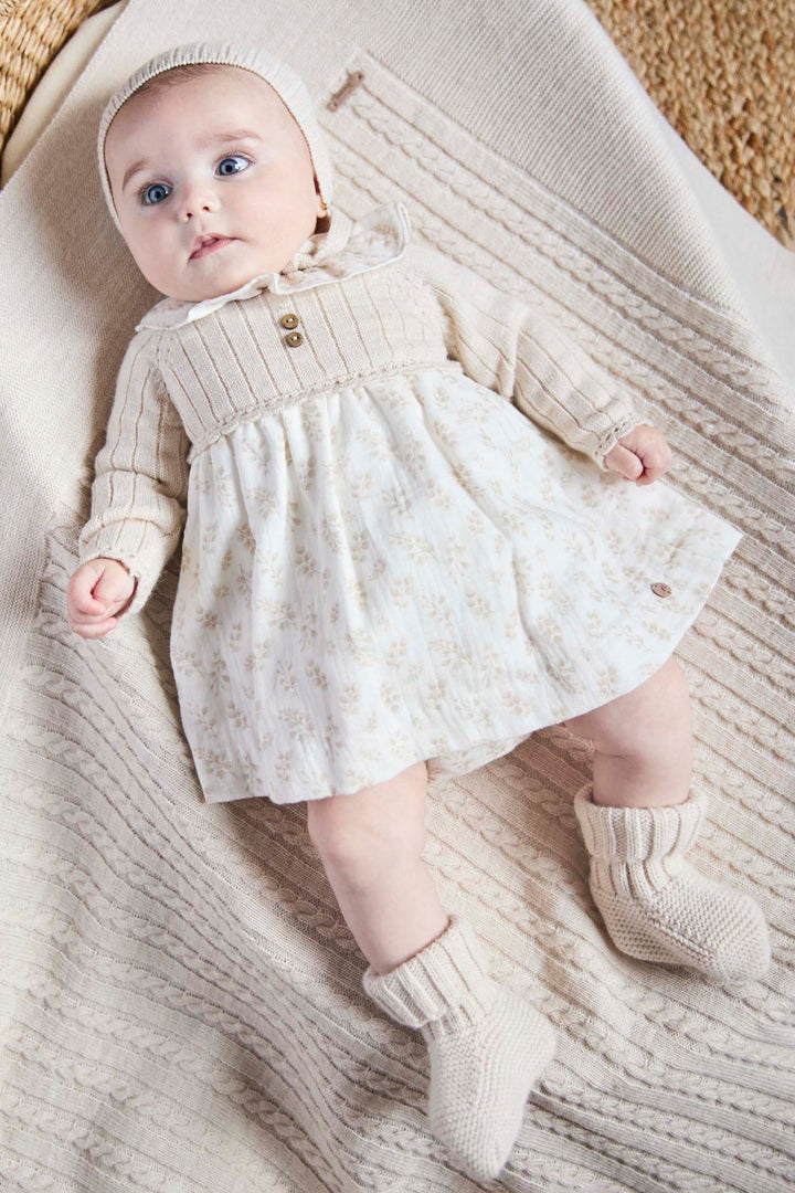 "Penny" Oatmeal Half Knit Dress