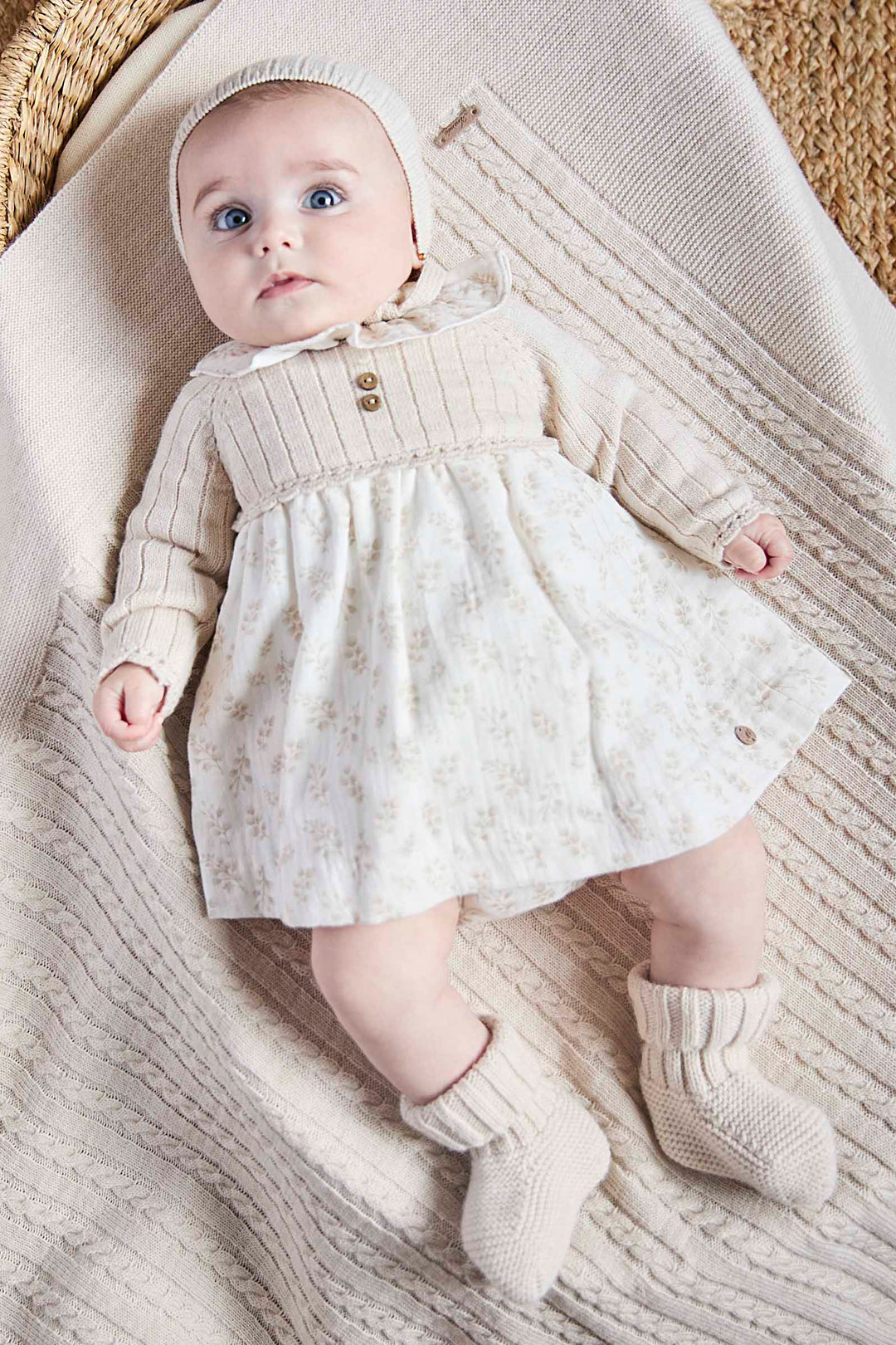 "Penny" Oatmeal Half Knit Dress